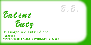 balint butz business card